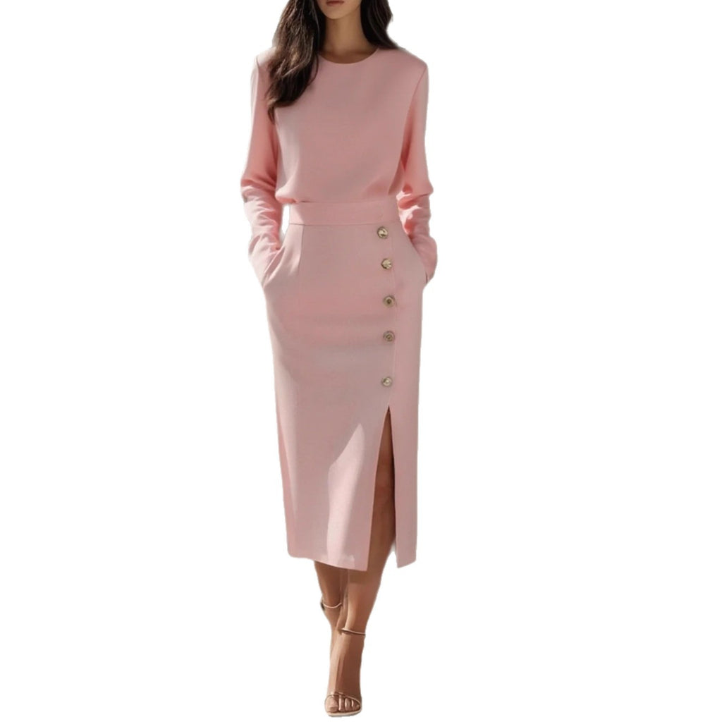 Women’s Dress | Sleeveless Side Button Midi-HighTouch