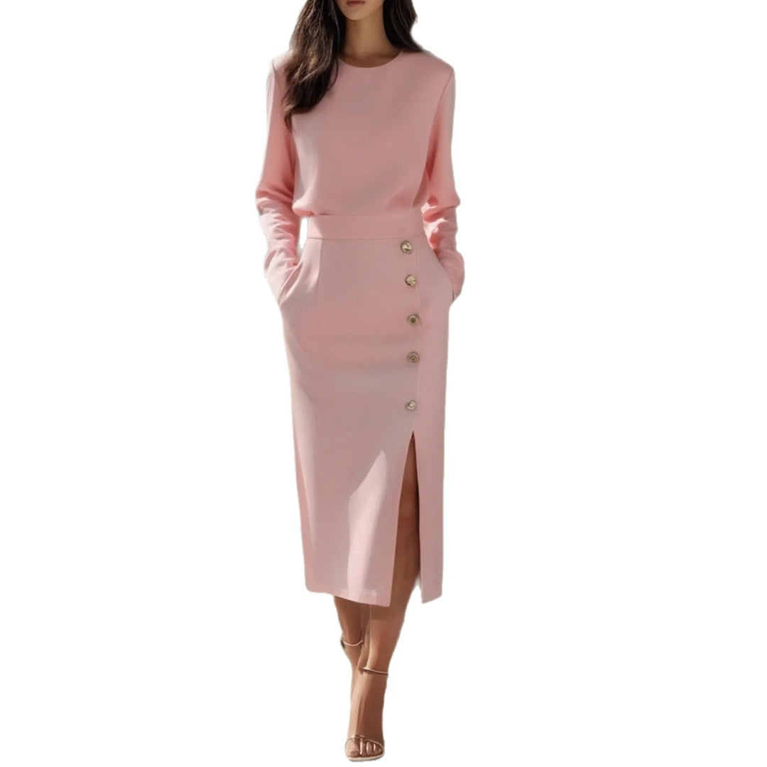 Women’s Dress | Sleeveless Side Button Midi-HighTouch