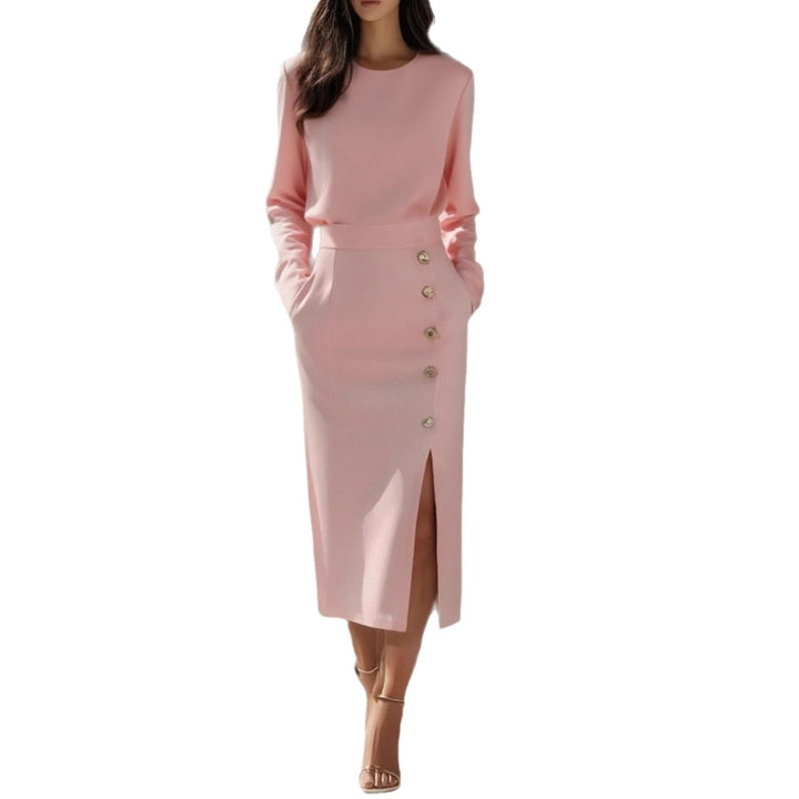 Women’s Dress | Sleeveless Side Button Midi-HighTouch