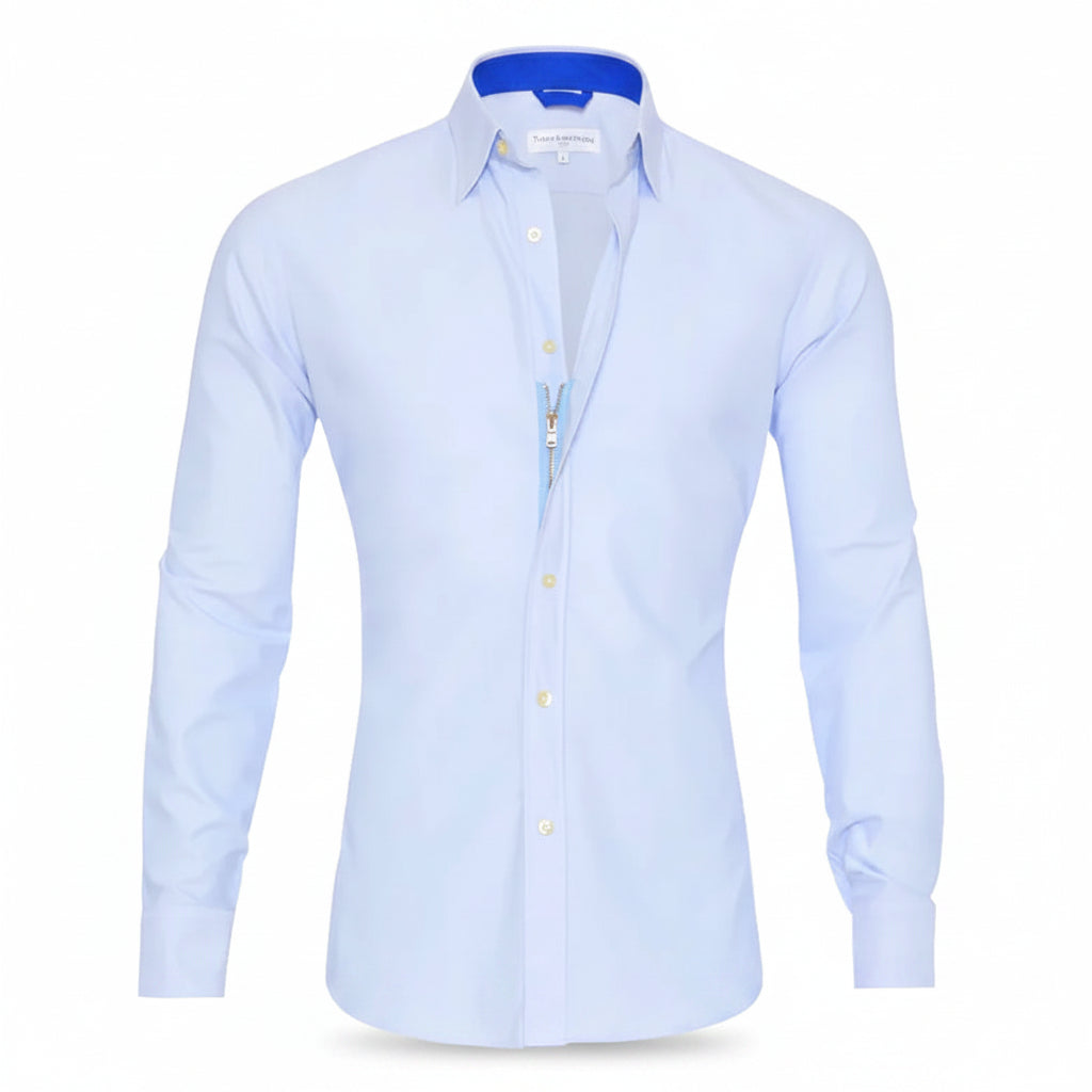 Men’s Slim Fit Long Sleeve Shirt – Comfortable Stretch Cotton-HighTouch