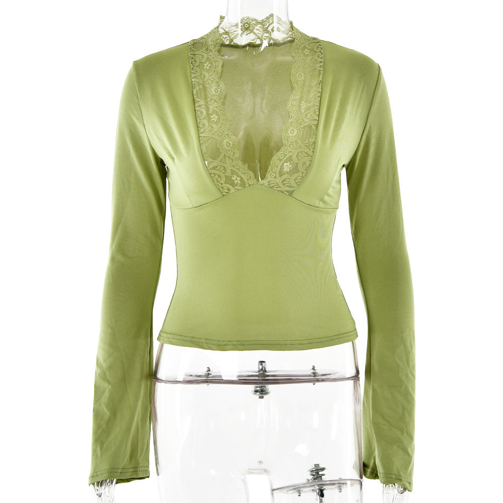 Bottoming Shirt – Long Sleeve Slim Fit V-Neck-HighTouch
