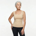 Calista | Women's Square Neck Built-In Bra Tank Top