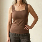 Calista | Women's Square Neck Built-In Bra Tank Top