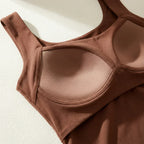 Calista | Women's Square Neck Built-In Bra Tank Top