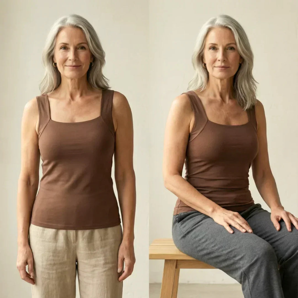 Calista | Women's Square Neck Built-In Bra Tank Top