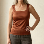 Calista | Women's Square Neck Built-In Bra Tank Top
