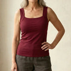 Calista | Women's Square Neck Built-In Bra Tank Top