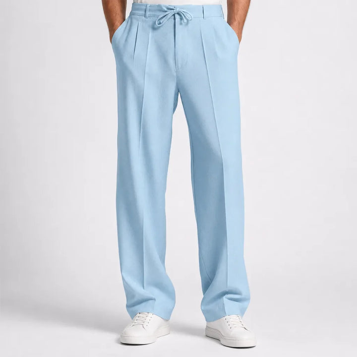 Men's Baggy Wide-Leg Pajama Pants - Pleated Lounge Trousers