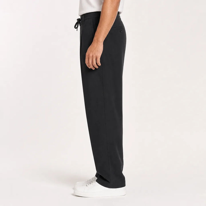 Men's Baggy Wide-Leg Pajama Pants - Pleated Lounge Trousers