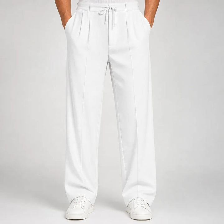 Men's Baggy Wide-Leg Pajama Pants - Pleated Lounge Trousers