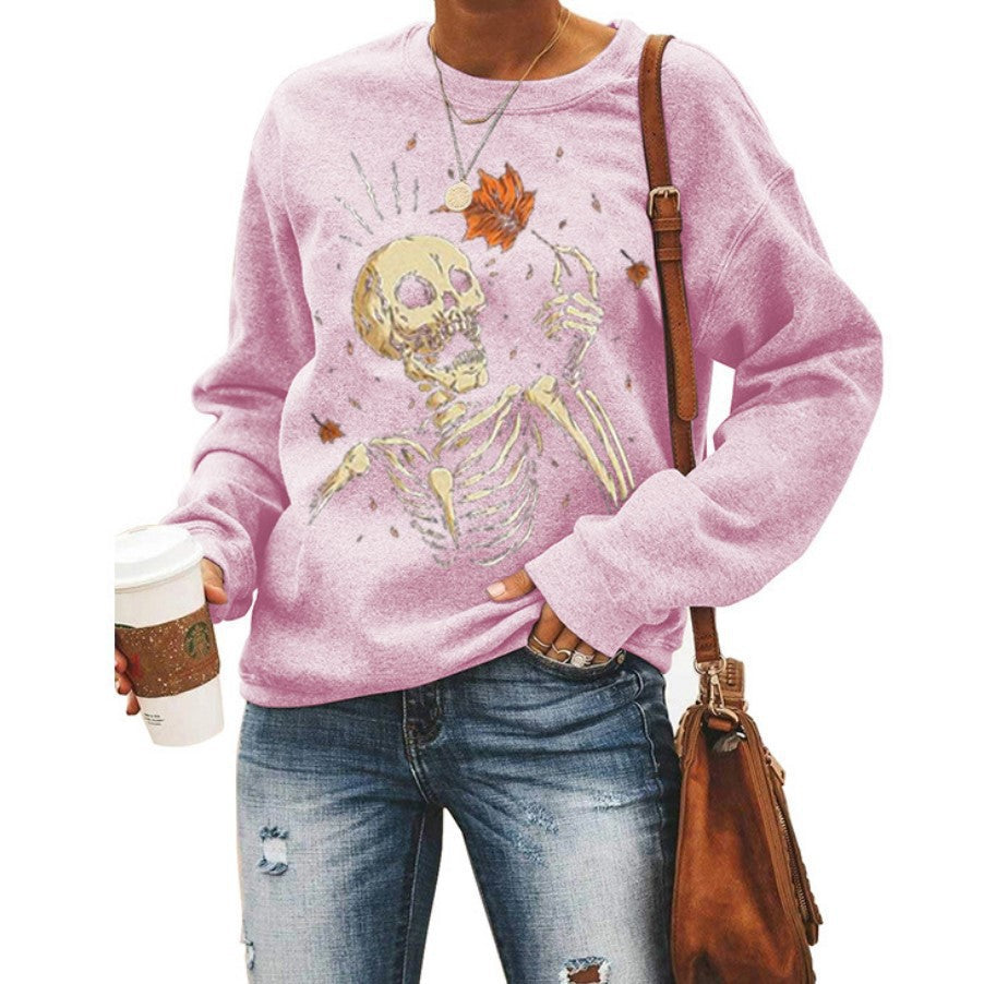 Women’s Halloween Graphic Crew Neck Sweatshirt-HighTouch