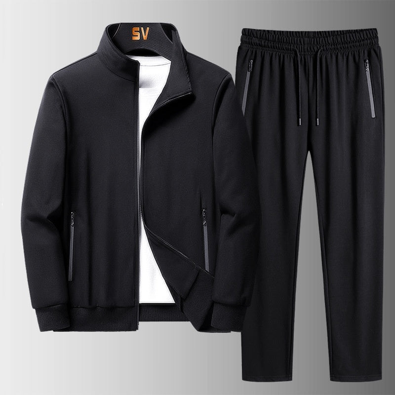 Men’s Casual Sports Tracksuit Set – Long Sleeve Coat & Trousers-HighTouch