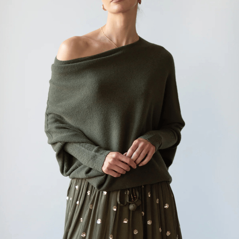 Celestina | Women's Off Shoulder Long Sleeve Sweater