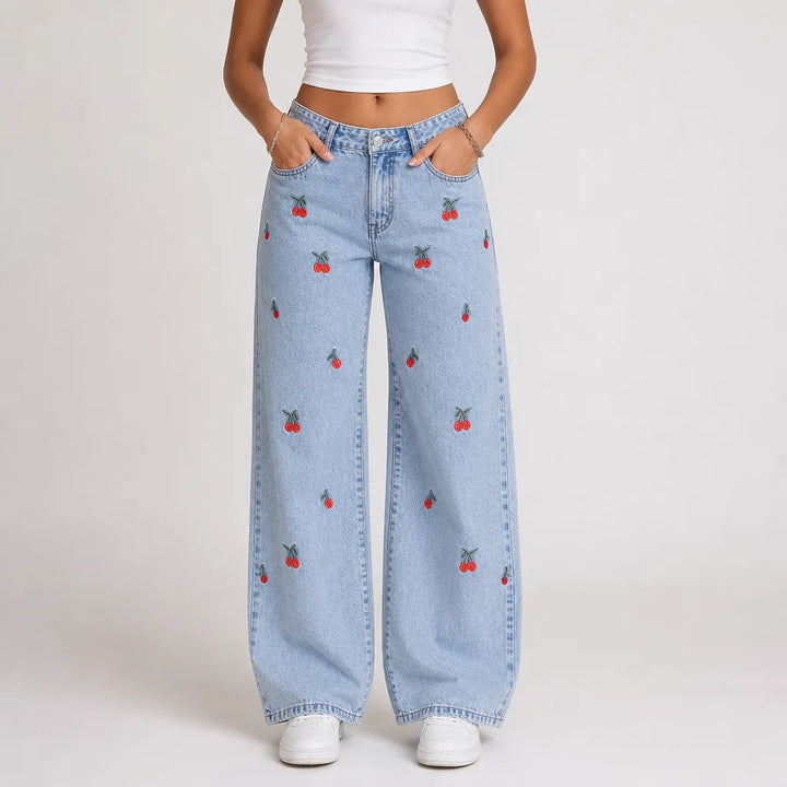Womens Mom Baggy Wide Leg Jeans