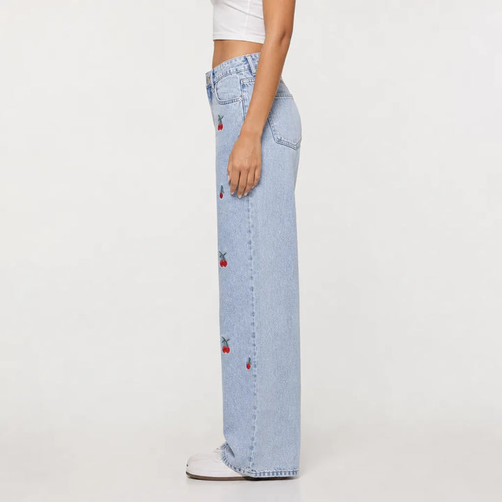 Womens Mom Baggy Wide Leg Jeans