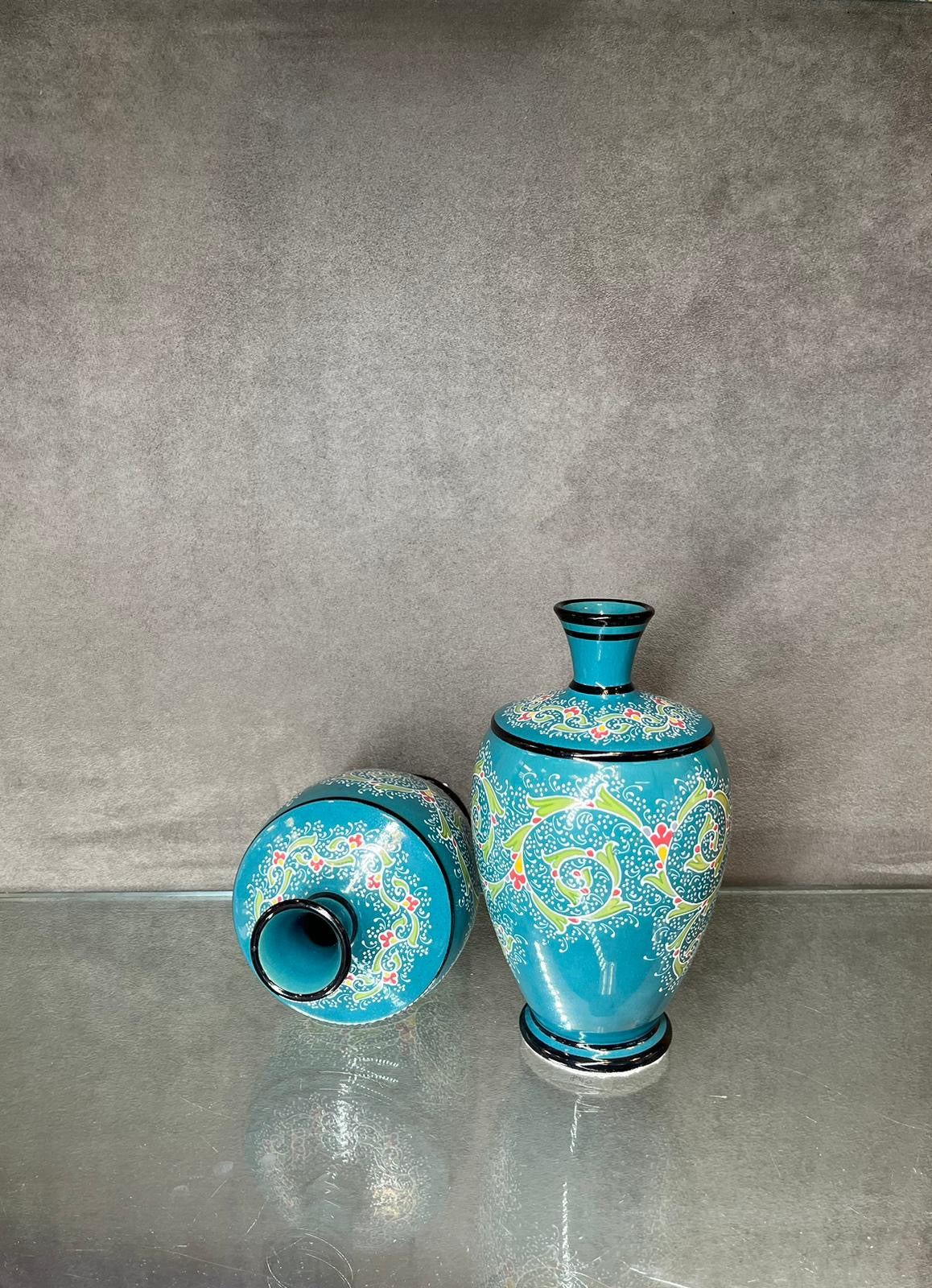 Glazed Blue Bud Vase
