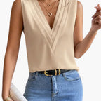 Clarissa | Women's V-Neck Sleeveless Blouse