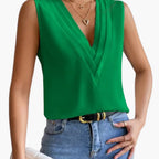 Clarissa | Women's V-Neck Sleeveless Blouse