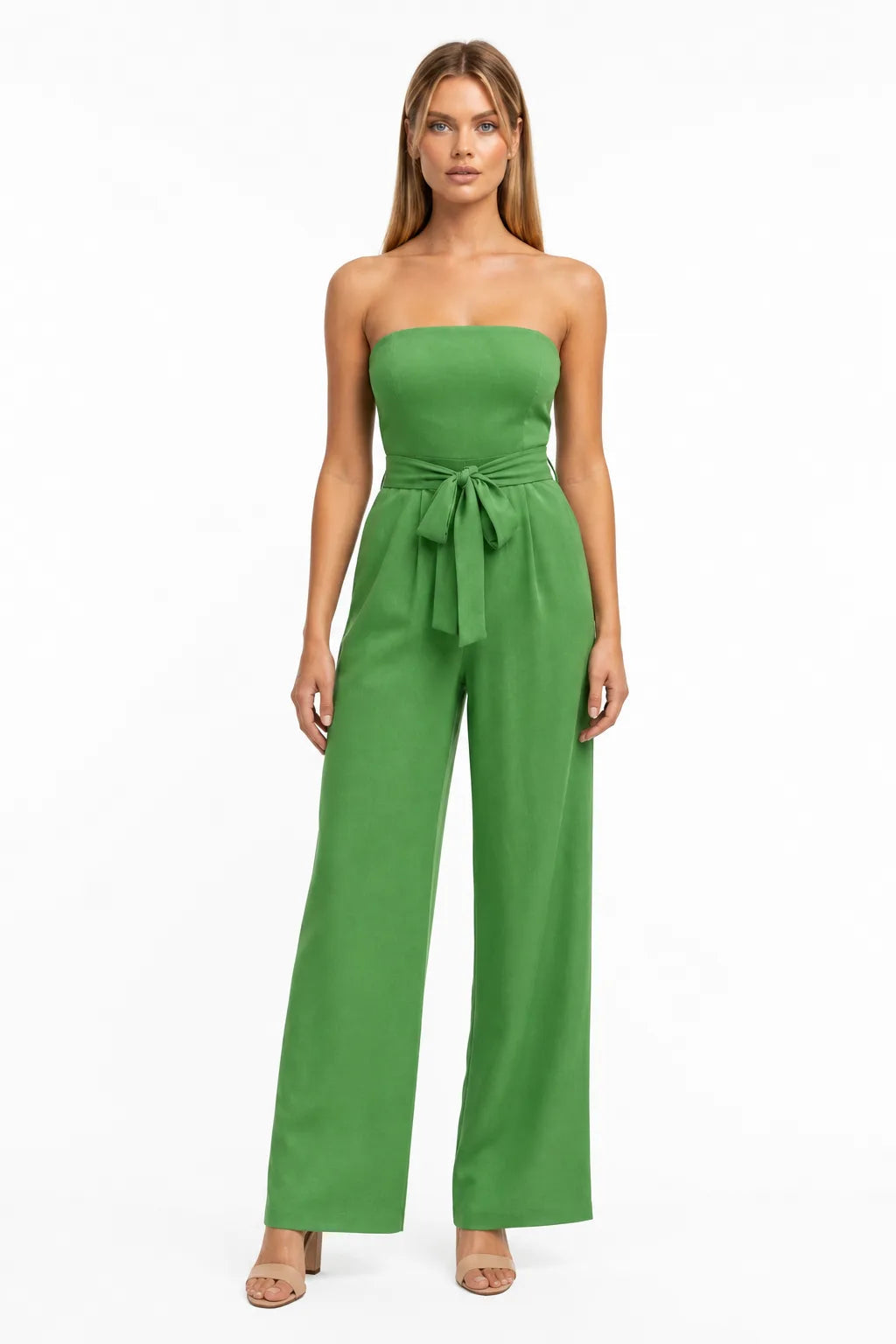 Cleo Couture Strapless Tie Jumpsuit