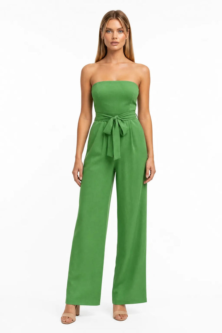 Cleo Couture Strapless Tie Jumpsuit