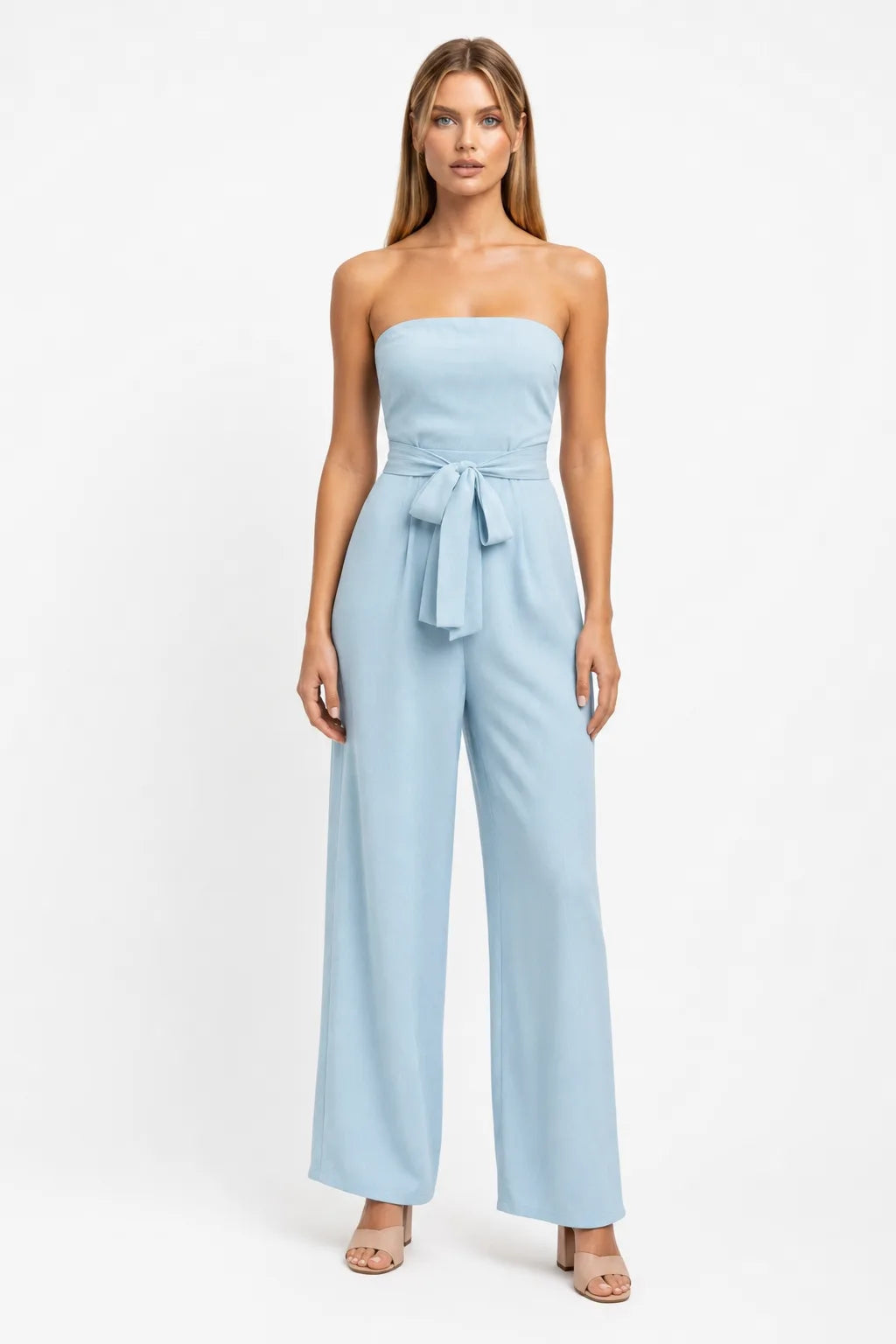 Cleo Couture Strapless Tie Jumpsuit