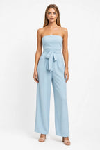 Cleo Couture Strapless Tie Jumpsuit