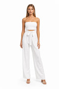 Cleo Couture Strapless Tie Jumpsuit