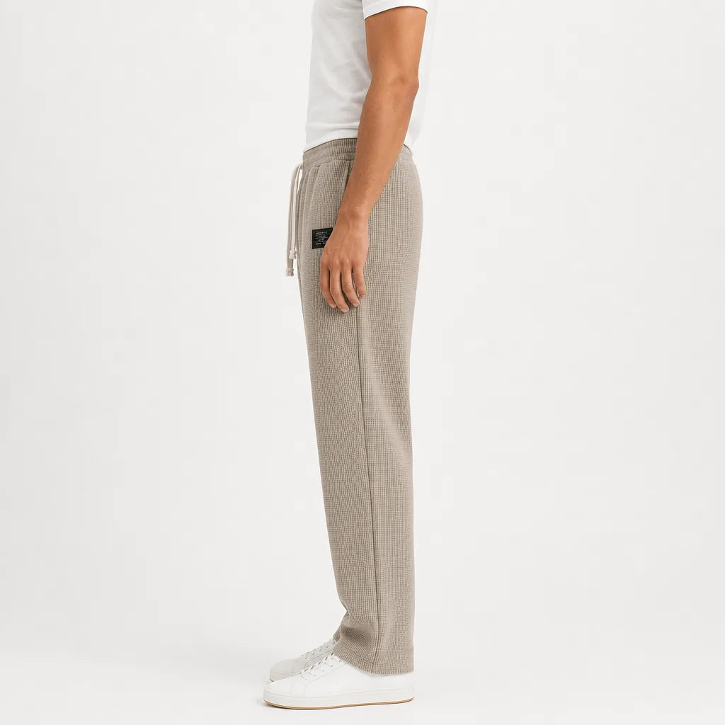 Men’s Waffle Wide-Leg Pants for Casual Wear