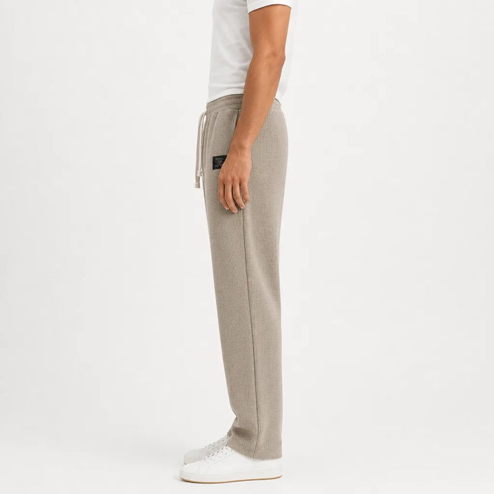 Men’s Waffle Wide-Leg Pants for Casual Wear