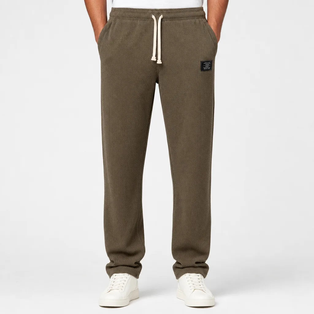 Men’s Waffle Wide-Leg Pants for Casual Wear