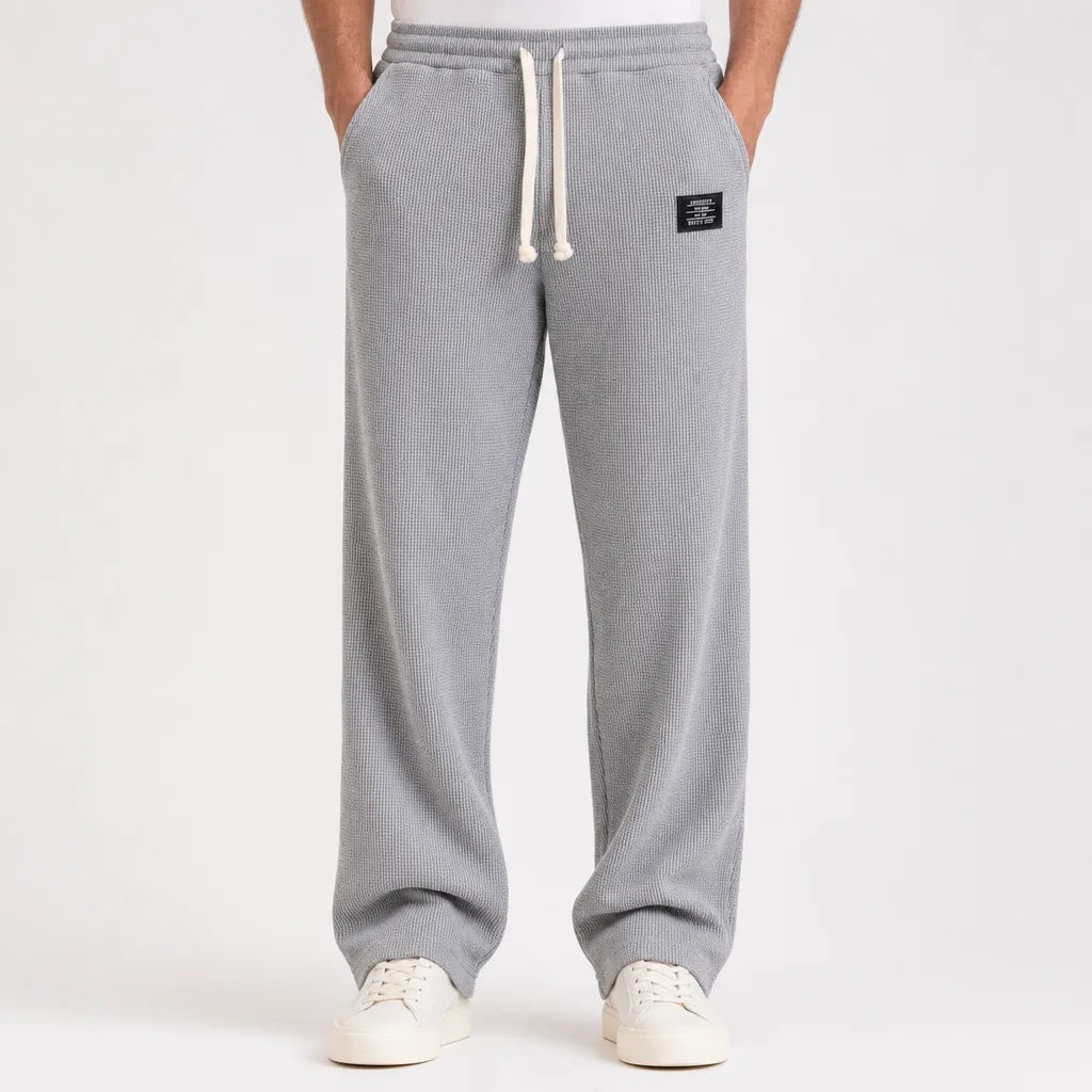 Men’s Waffle Wide-Leg Pants for Casual Wear