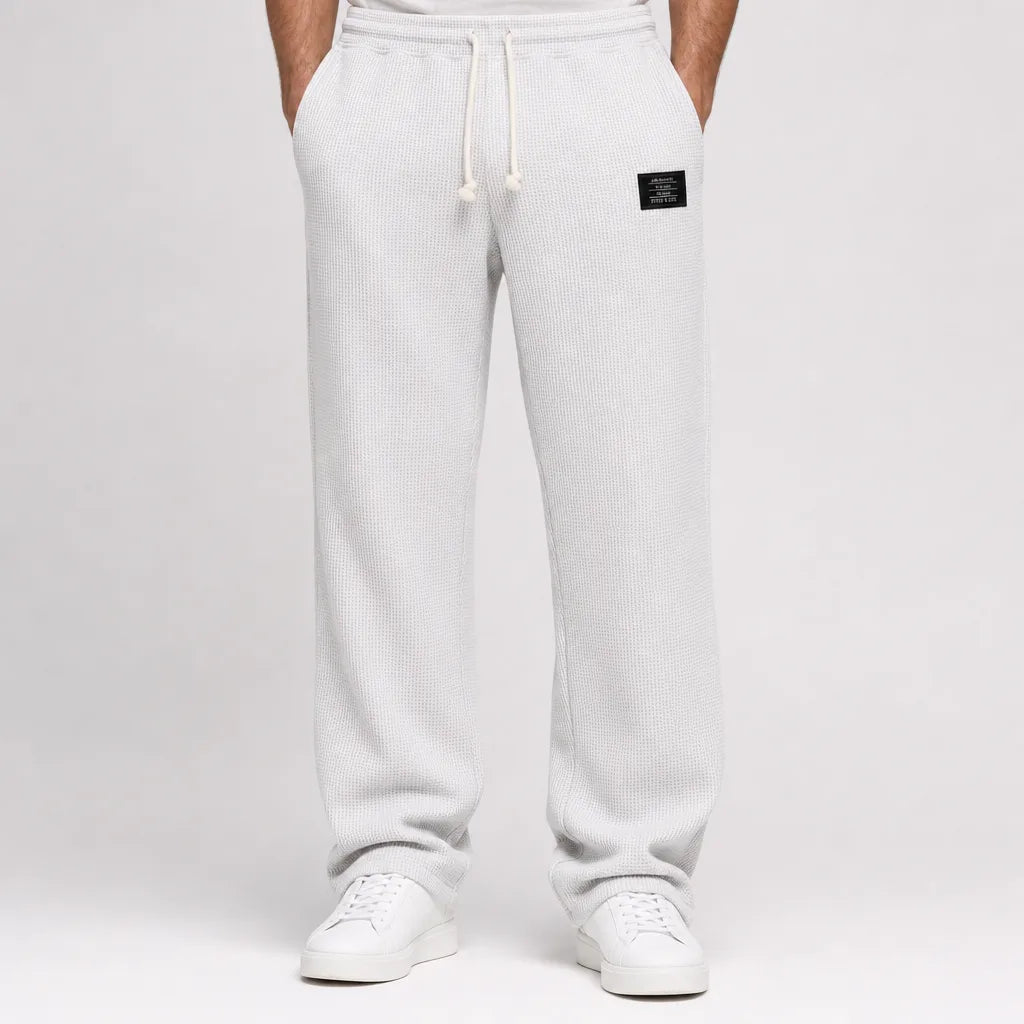 Men’s Waffle Wide-Leg Pants for Casual Wear