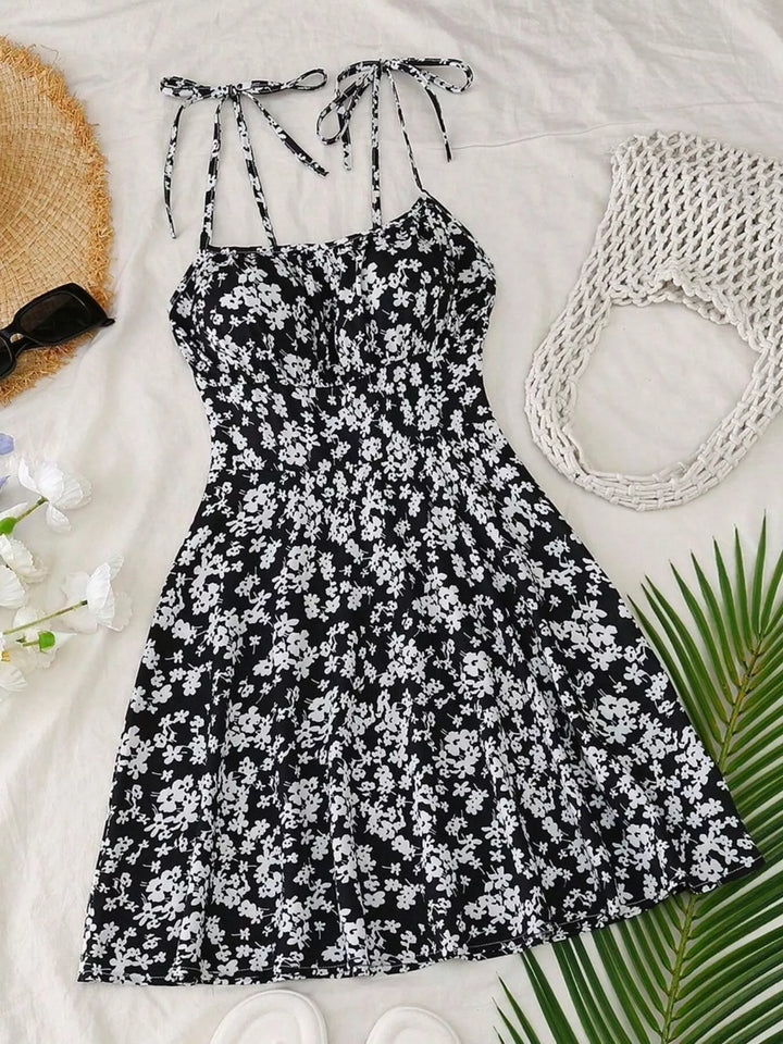 Wildflower Tie-Strap Mini Dress