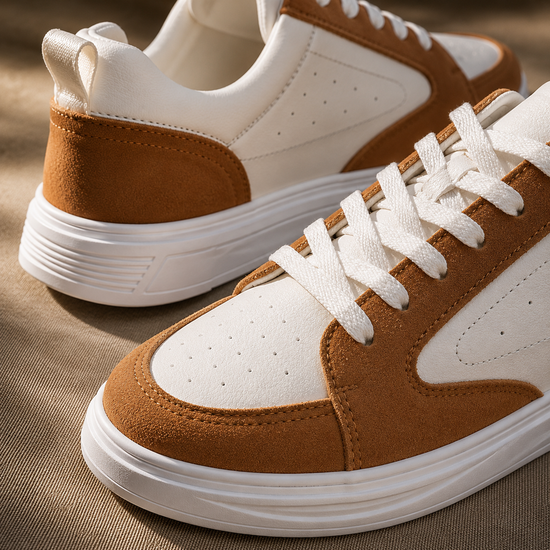 Hudson Court Sneakers - Classic Leather Low-Top Casual Shoes