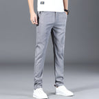 Men’s Plaid Straight Leg Pants – Casual Stretch Comfort-HighTouch