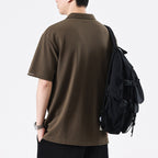 Men's American Retro Letter Print Cotton T-Shirt-HighTouch