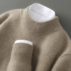 Men’s Thickened Half-High Collar Pullover – Loose Knit Sweatshirt-HighTouch