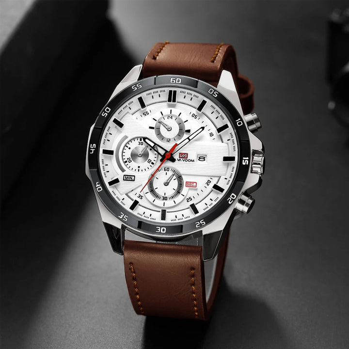 Men's Chronograph Leather Watch – Maverick
