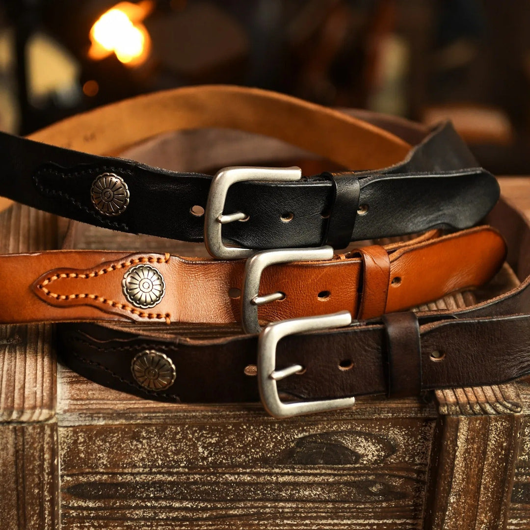 \Men's 100% Cowhide Leather Belt | Heritage Style
