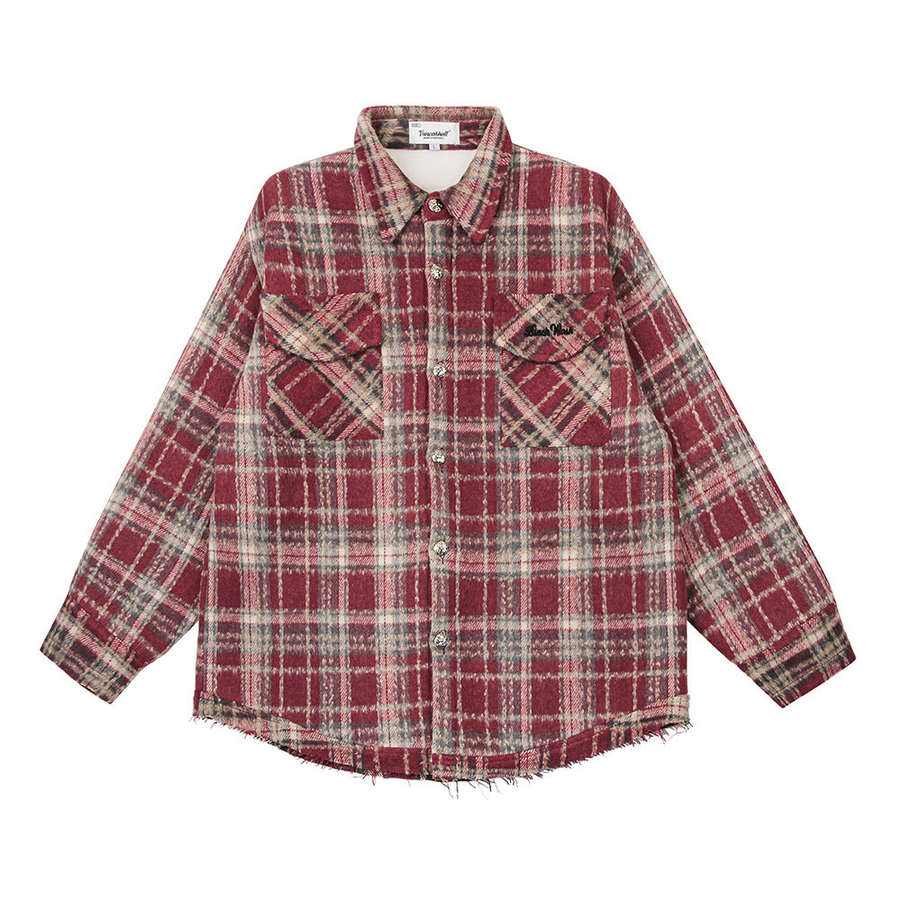 Fashion Retro Plaid Shirt Men-HighTouch