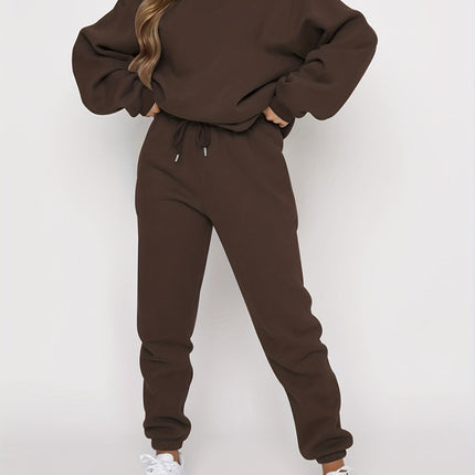 Ribbed Two-Piece Lounge Set for Women – Sweatshirt & Joggers