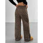 Leopard Print Floral Print Casual Jumpsuit Wide Leg Loose-HighTouch