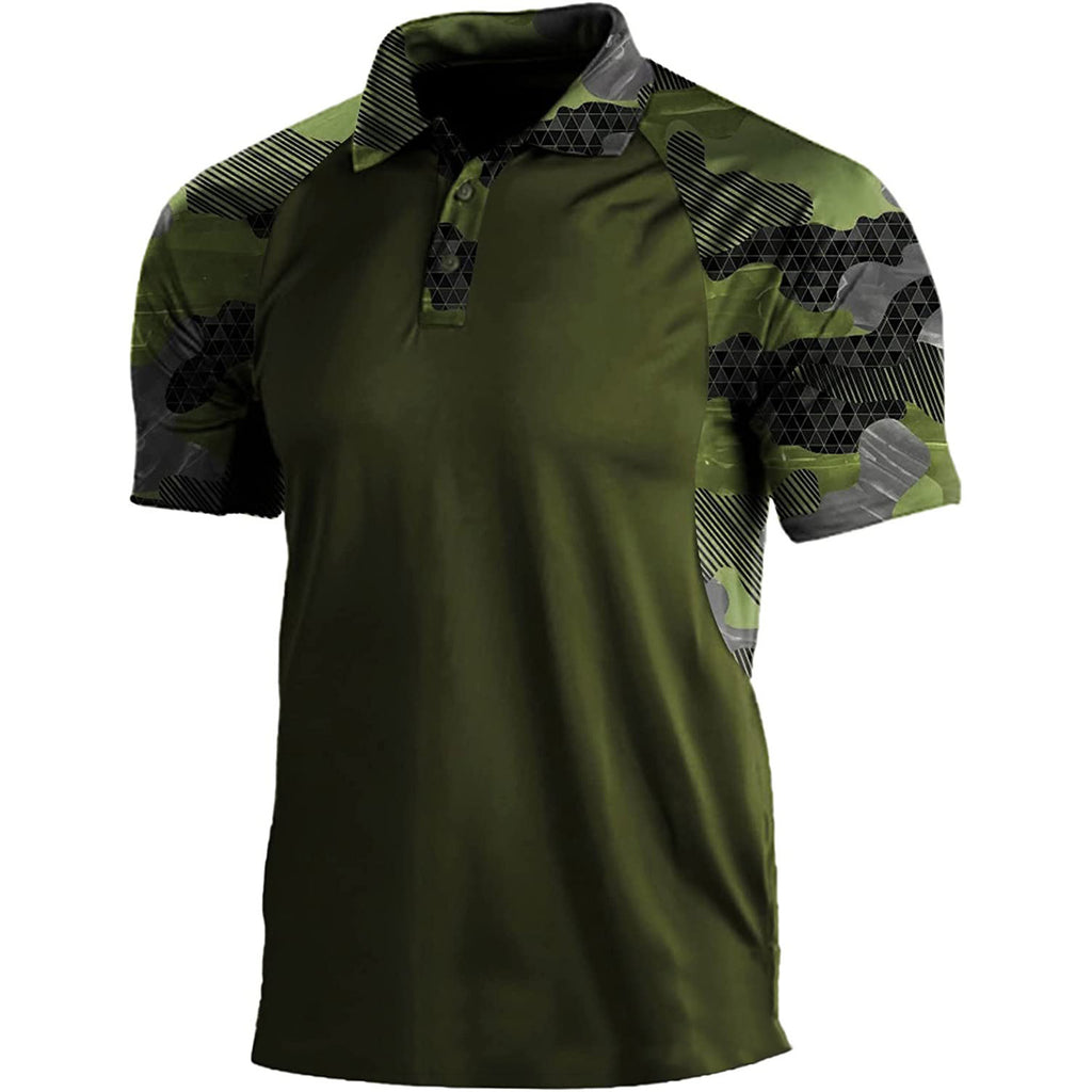 Polo Shirt Lapel Zipper Short-sleeved T-shirt Men-HighTouch