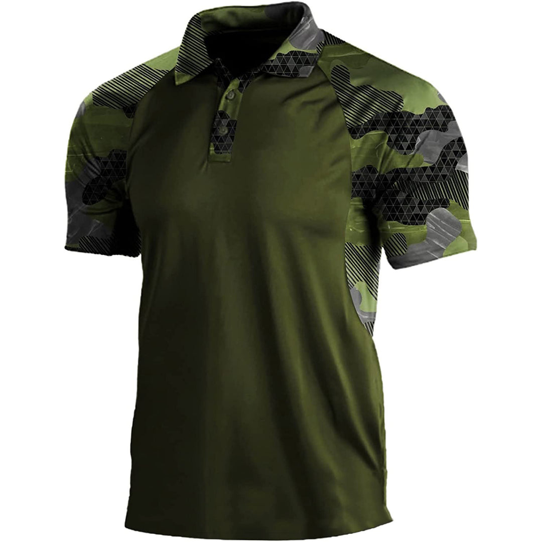 Polo Shirt Lapel Zipper Short-sleeved T-shirt Men-HighTouch