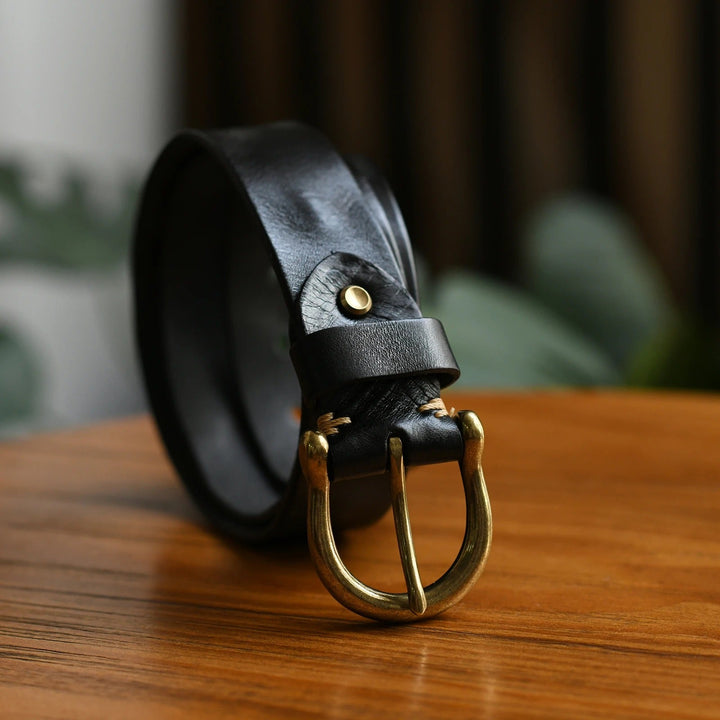 Men's 100% Cowhide Leather Belt | Durable Buckle