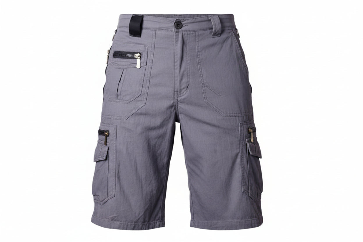 Men’s Cotton Cargo Shorts Loose Fit Multi Pocket Summer-HighTouch