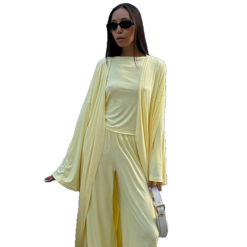 Women’s Knitted Solid Color Sweater – Casual Soft Comfort-HighTouch