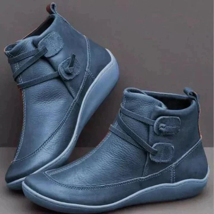 Women's Comfort Ankle Boots - Cushioned Low Heel Walking Booties
