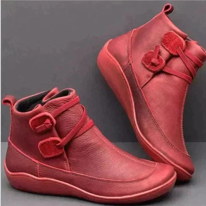 Women's Comfort Ankle Boots - Cushioned Low Heel Walking Booties