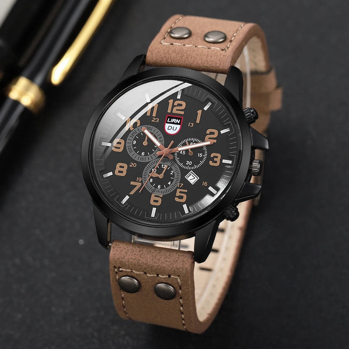 Men's Military Style Cowhide Leather Watch – Fieldline